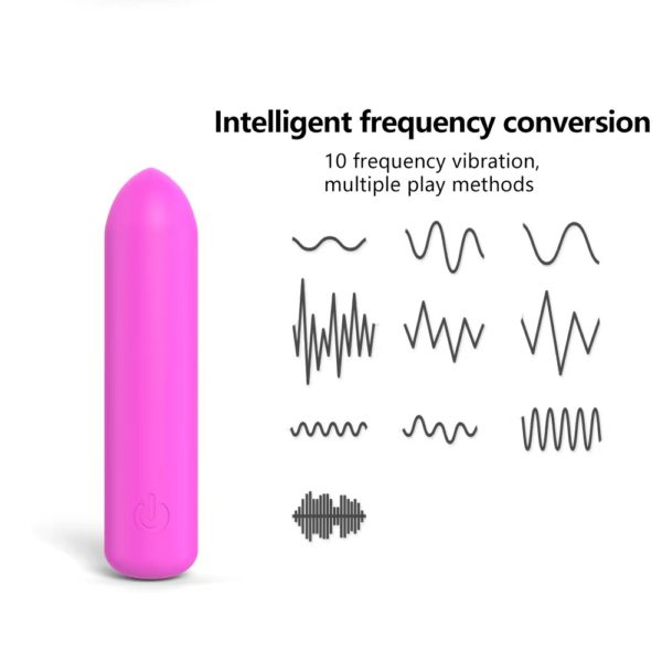 Body-Safe silicone, waterproof Zee bullet vibrator with 10 vibration and pattern settings