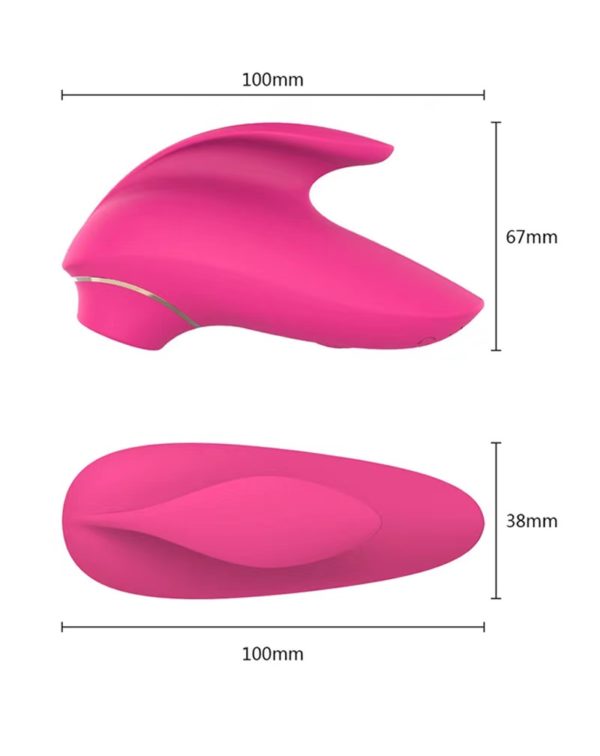 The "Marina" suction vibrator, waterproof, body-safe silicone, with an ergonomic fin handle