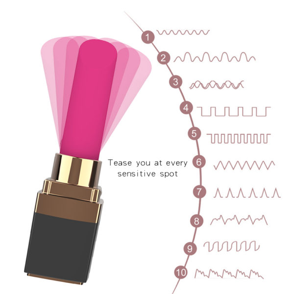 Our "Lipstick" Bullet Vibrator with 10 different settings for speed and vibration pattern