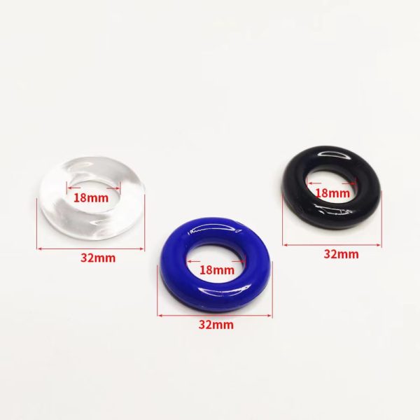 Cock Ring Dimensions - 18mm internal diameter, 32mm external diameter. Comes in threes!