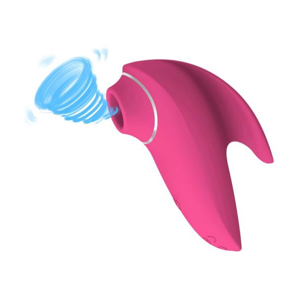 The "Marina" suction vibrator, waterproof, body-safe silicone, with an ergonomic fin handle