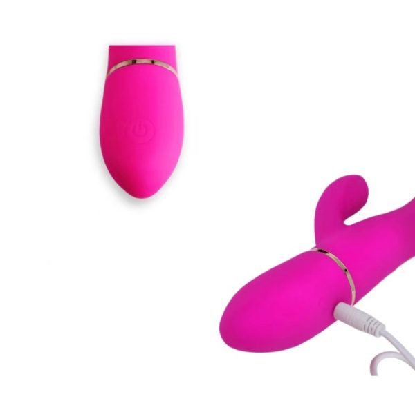 The flexible "Rinni" rabbit vibrator with dual clitoral and g-spot stimulation. Body-safe silicone, waterproof, usb-rechargeable.